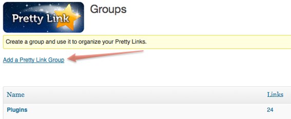 add a Pretty Link group