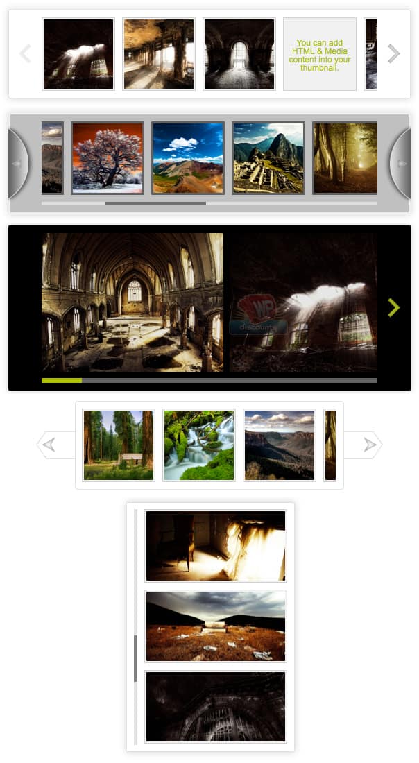 Thumbnail Scroller samples