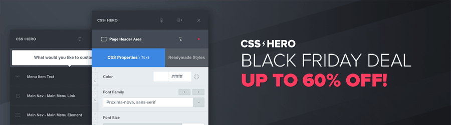 CSS Hero - up to 60% off