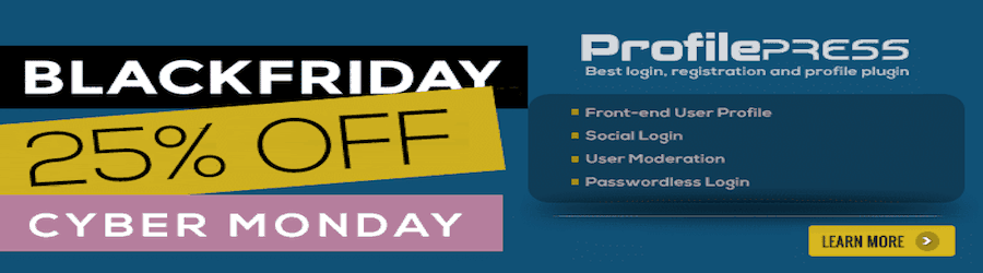 ProfilePress - 25% Off Black Friday